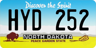 ND license plate HYD252