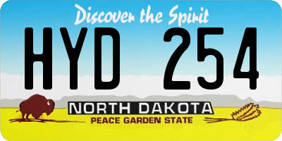 ND license plate HYD254
