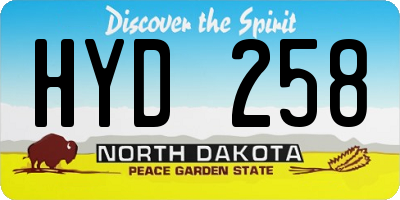 ND license plate HYD258