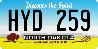 ND license plate HYD259