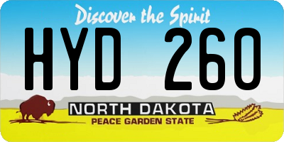 ND license plate HYD260