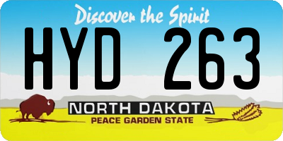 ND license plate HYD263