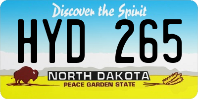 ND license plate HYD265
