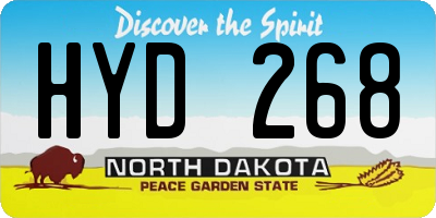 ND license plate HYD268