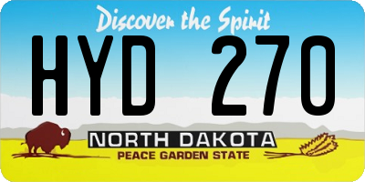 ND license plate HYD270