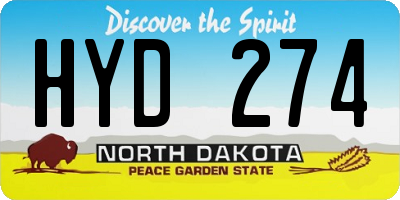 ND license plate HYD274
