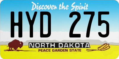 ND license plate HYD275