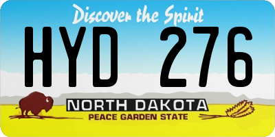 ND license plate HYD276