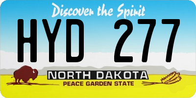 ND license plate HYD277