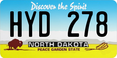 ND license plate HYD278