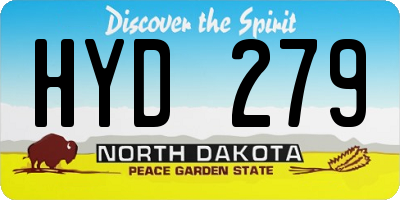 ND license plate HYD279