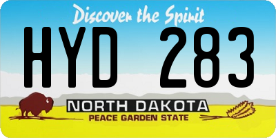 ND license plate HYD283