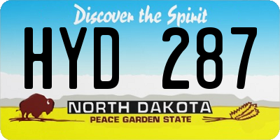 ND license plate HYD287