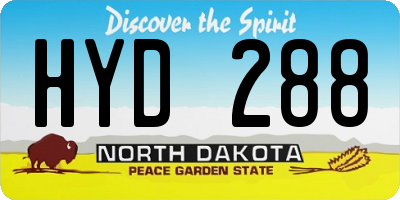 ND license plate HYD288