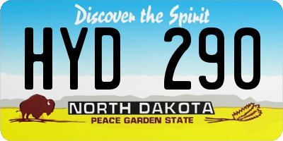 ND license plate HYD290