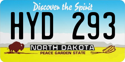 ND license plate HYD293