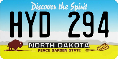 ND license plate HYD294