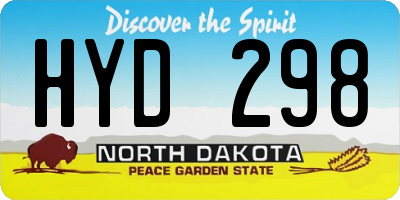 ND license plate HYD298