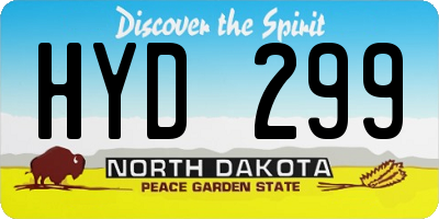 ND license plate HYD299