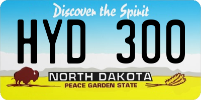 ND license plate HYD300