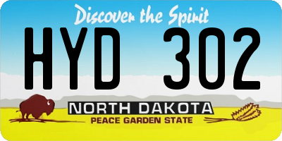 ND license plate HYD302