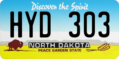 ND license plate HYD303