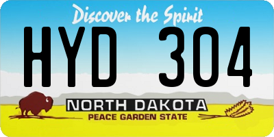 ND license plate HYD304