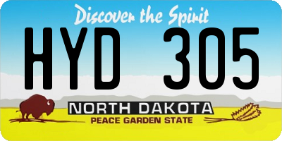 ND license plate HYD305