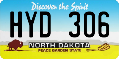 ND license plate HYD306