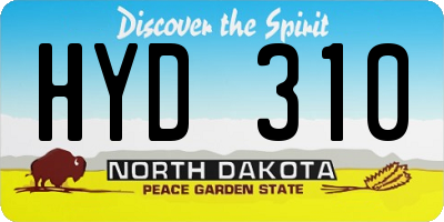 ND license plate HYD310