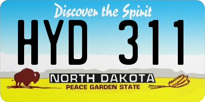 ND license plate HYD311