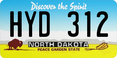 ND license plate HYD312