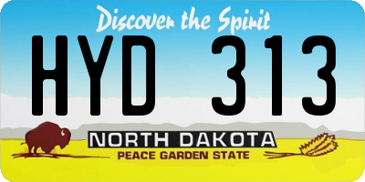 ND license plate HYD313
