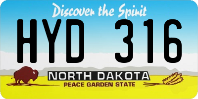 ND license plate HYD316