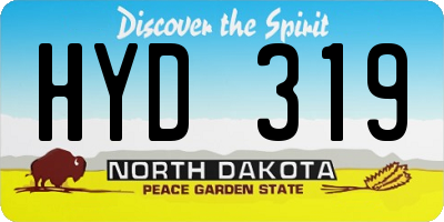 ND license plate HYD319