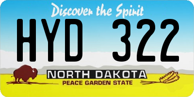 ND license plate HYD322