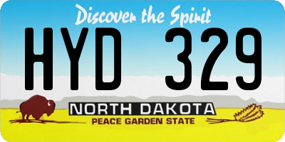 ND license plate HYD329