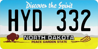ND license plate HYD332