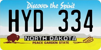 ND license plate HYD334