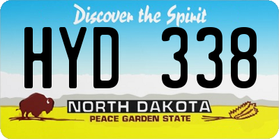 ND license plate HYD338