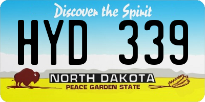 ND license plate HYD339