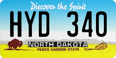 ND license plate HYD340