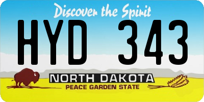 ND license plate HYD343