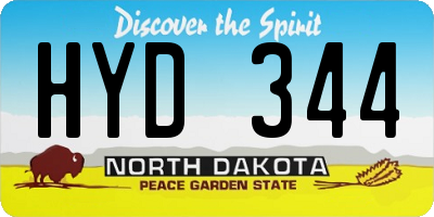 ND license plate HYD344