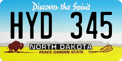 ND license plate HYD345