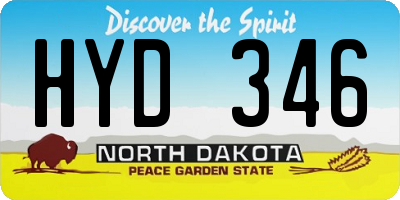 ND license plate HYD346