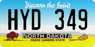 ND license plate HYD349