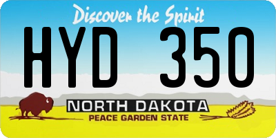 ND license plate HYD350
