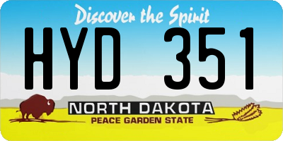 ND license plate HYD351