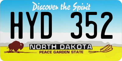 ND license plate HYD352